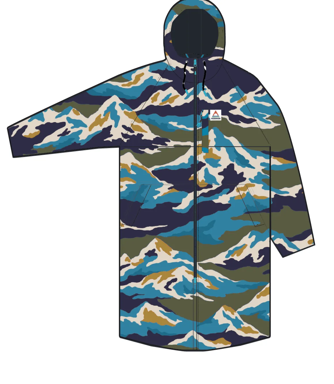 Waves Recycled Sherpa Lined Changing Robe - Mount Scenic Khaki Green