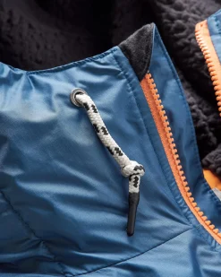 Waves Recycled Sherpa-Lined Changing Robe - Dark Denim/ Deep Navy