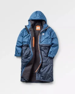 Waves Recycled Sherpa-Lined Changing Robe - Dark Denim/ Deep Navy