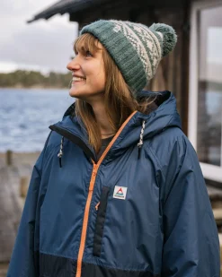 Waves Recycled Sherpa-Lined Changing Robe - Dark Denim/ Deep Navy