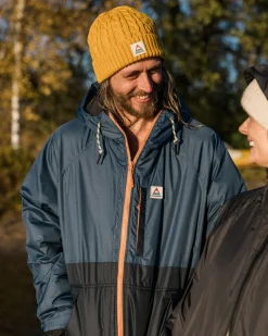 Waves Recycled Sherpa-Lined Changing Robe - Dark Denim/ Deep Navy