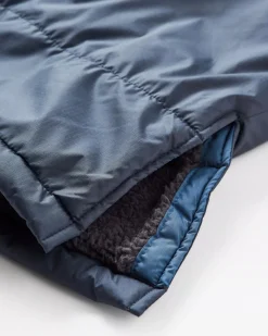 Waves Recycled Sherpa-Lined Changing Robe - Dark Denim/ Deep Navy