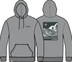 Waves u0026 Trees Organic Cotton Hoodie - Steel Gray