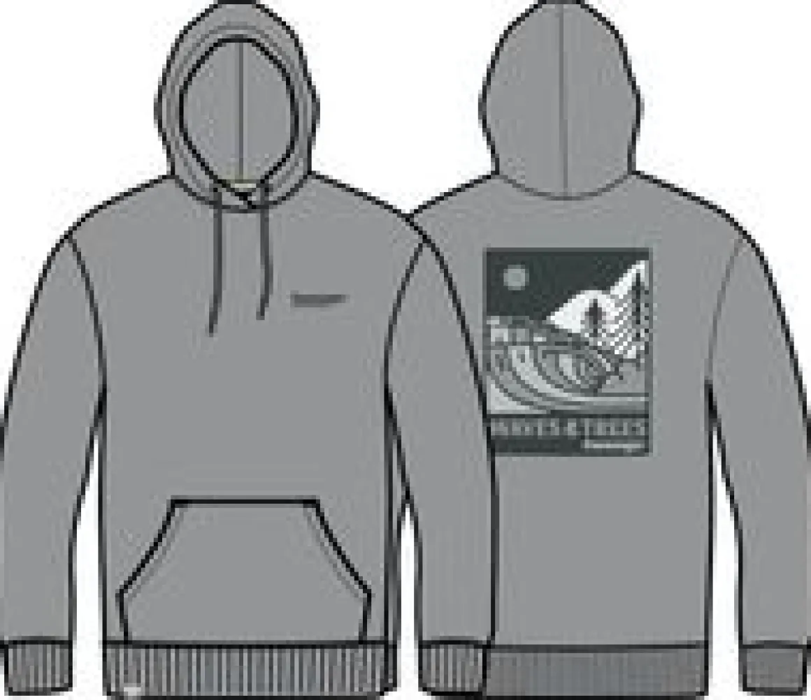 Waves u0026 Trees Organic Cotton Hoodie - Steel Gray