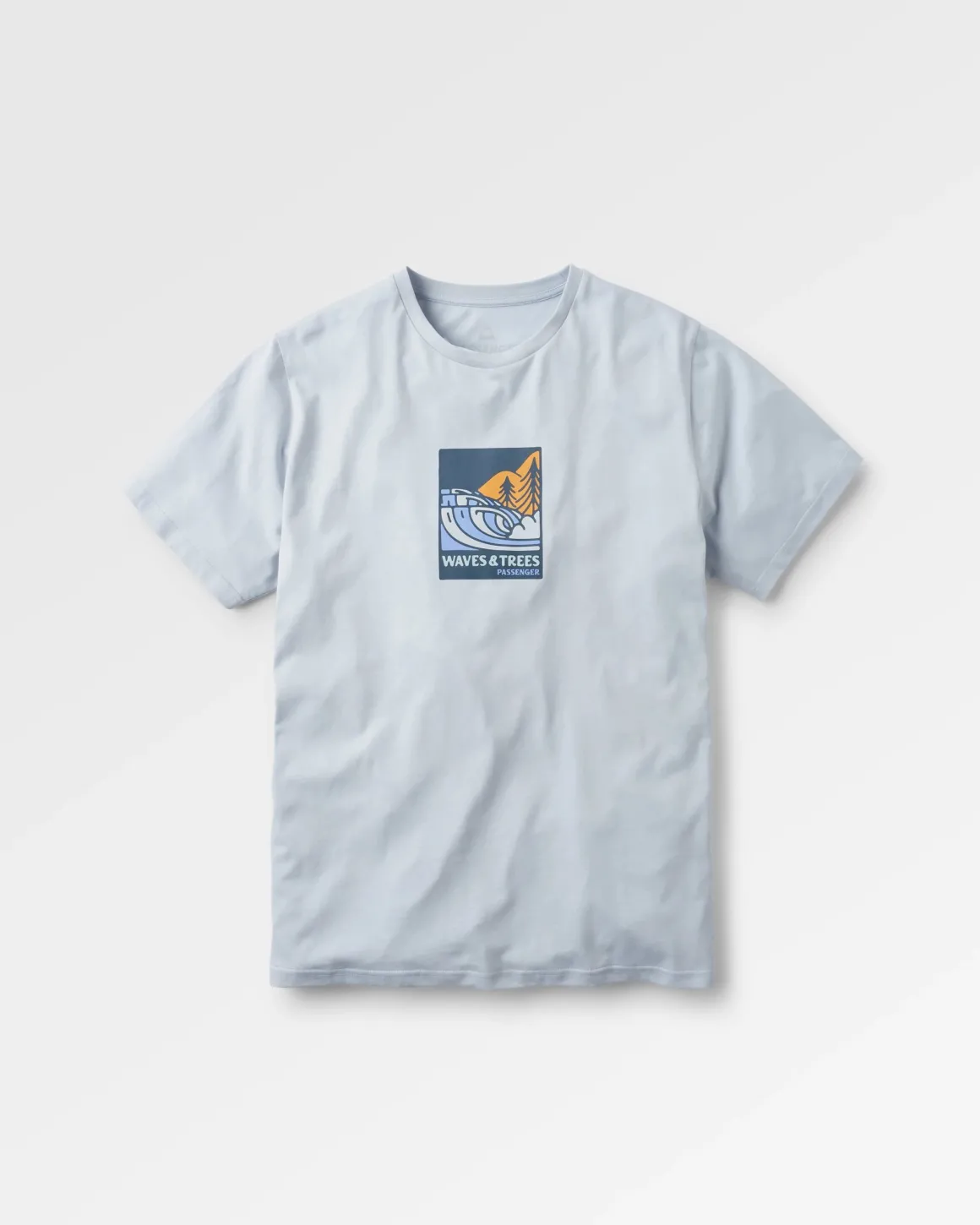 Waves u0026 Trees Organic Cotton T-Shirt - Gray Blue