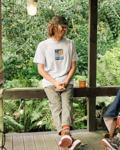 Waves u0026 Trees Organic Cotton T-Shirt - Gray Blue