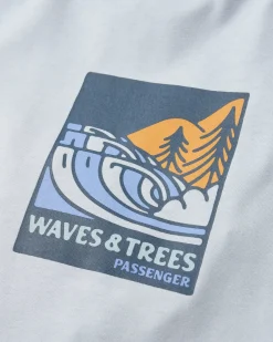Waves u0026 Trees Organic Cotton T-Shirt - Gray Blue