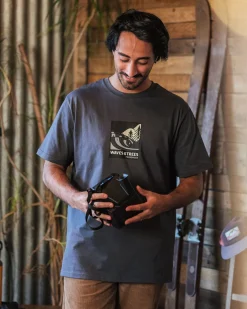 Waves u0026 Trees Organic Cotton T-Shirt - Charcoal