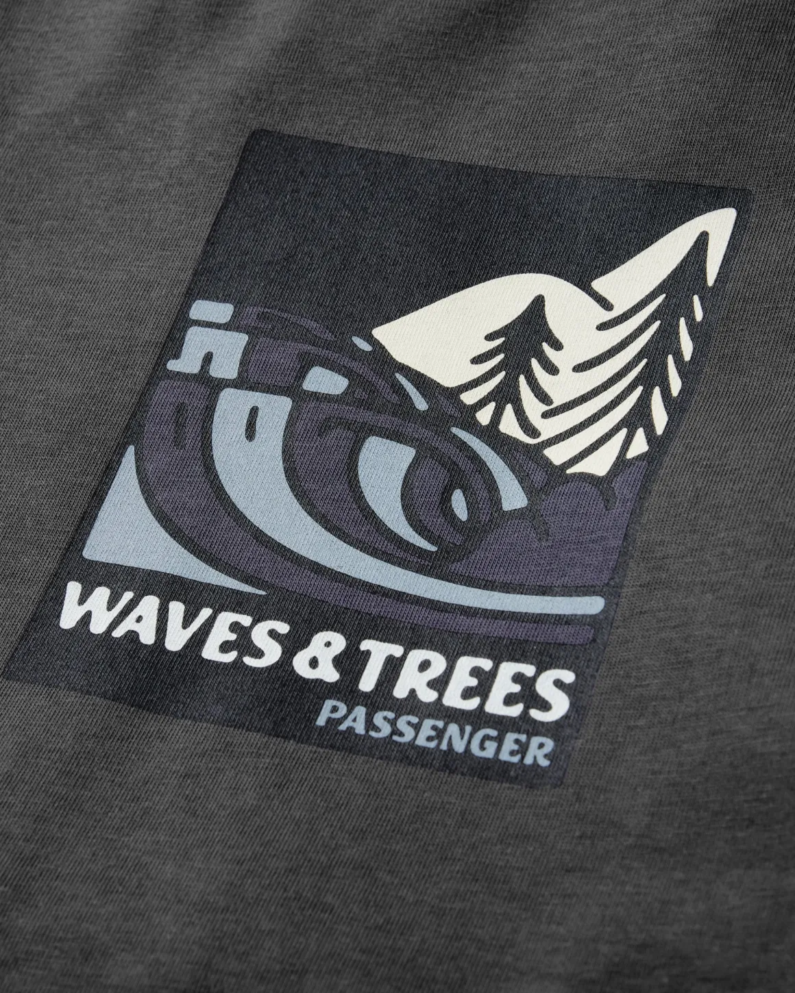 Waves u0026 Trees Organic Cotton T-Shirt - Charcoal