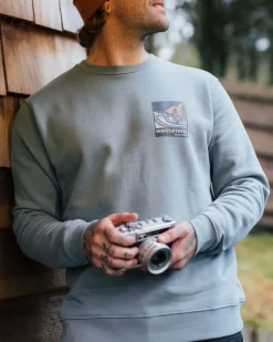 Waves u0026 Trees Organic Cotton Long Sleeve Sweatshirt - Stormy Sea