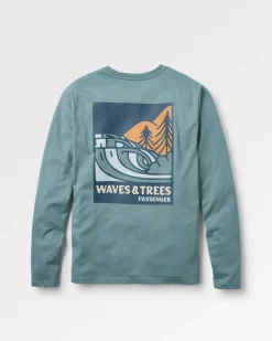 Waves u0026 Trees Organic Cotton Long Sleeve T-Shirt - Stormy Sea