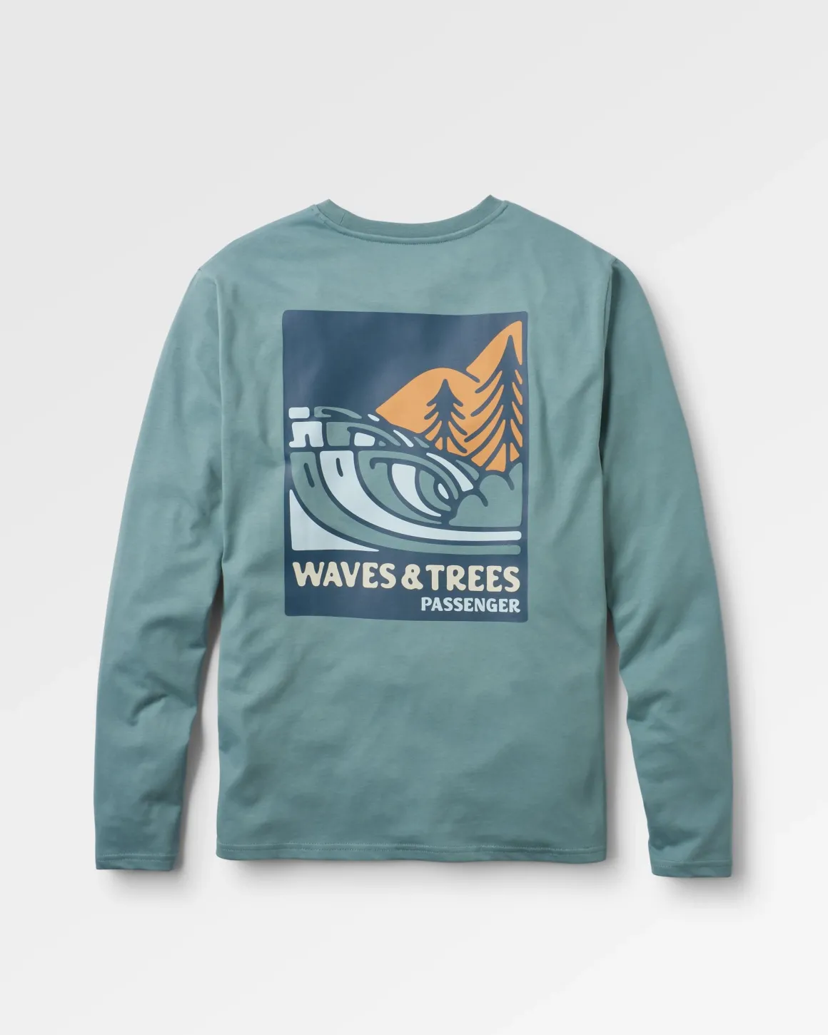 Waves u0026 Trees Organic Cotton Long Sleeve T-Shirt - Stormy Sea