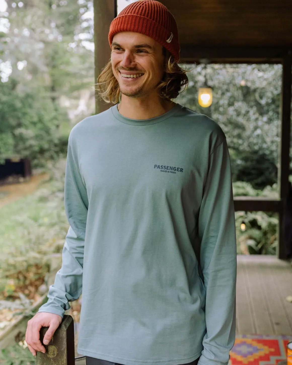 Waves u0026 Trees Organic Cotton Long Sleeve T-Shirt - Stormy Sea