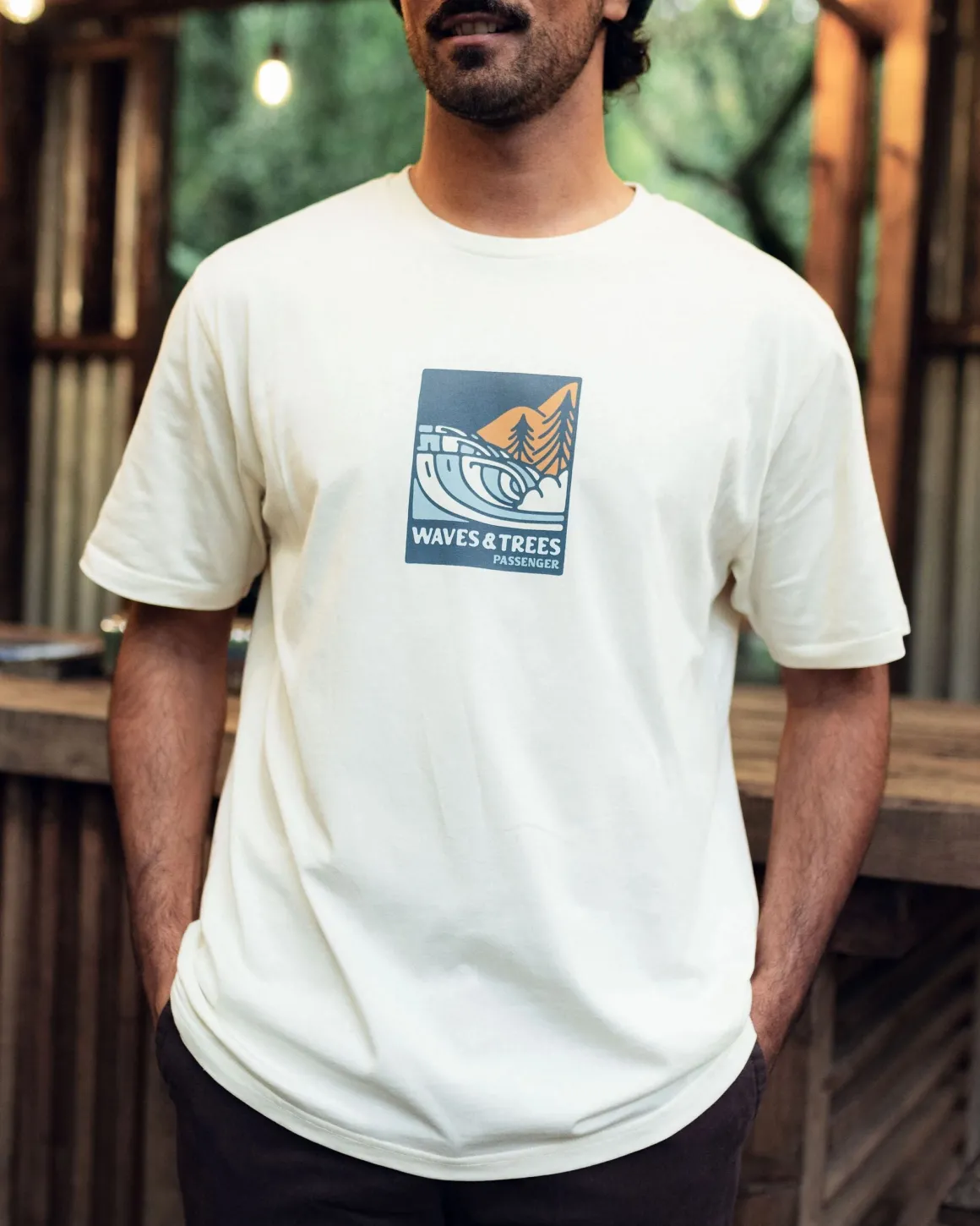 Waves u0026 Trees Organic Cotton T-Shirt - Birch