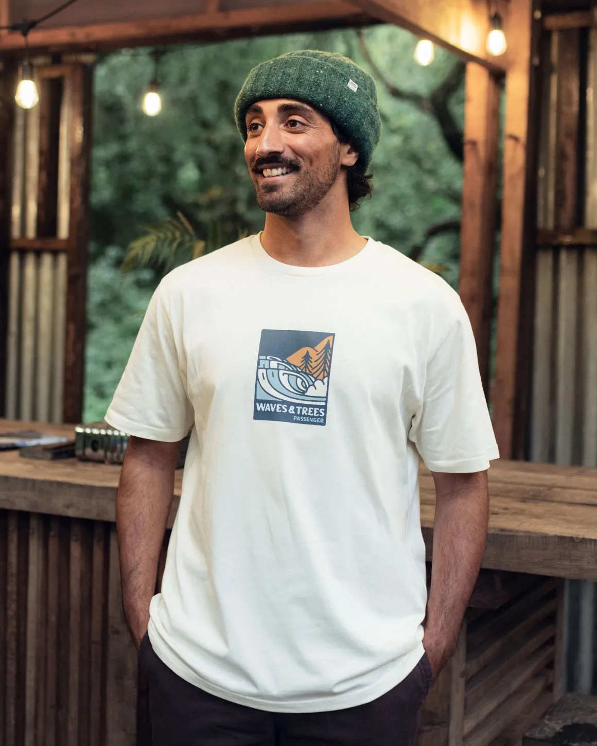 Waves u0026 Trees Organic Cotton T-Shirt - Birch