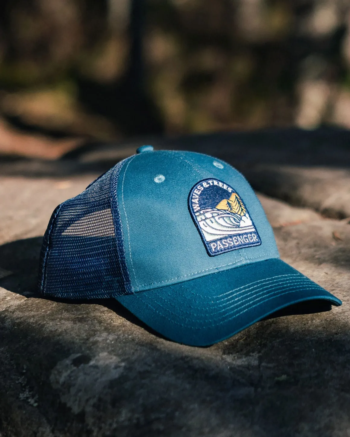 Waves u0026 Trees Organic Cotton Trucker Hat - Tidal Blue