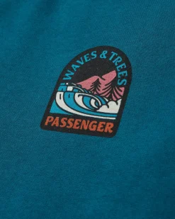 Waves u0026 Trees Recycled Cotton Long Sleeve Sweatshirt - Tidal Blue