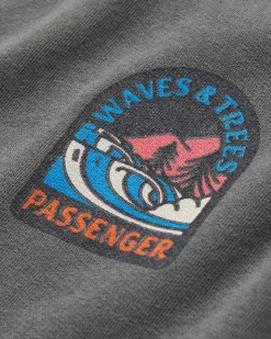 Waves u0026 Trees Recycled Cotton Long Sleeve Sweatshirt - Charcoal