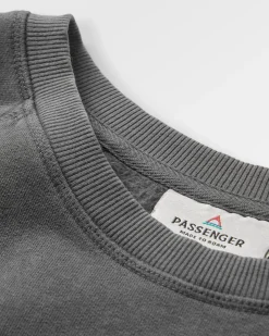 Waves u0026 Trees Recycled Cotton Long Sleeve Sweatshirt - Charcoal