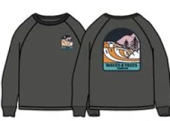 Waves u0026 Trees Recycled Cotton Long Sleeve Sweatshirt - Charcoal
