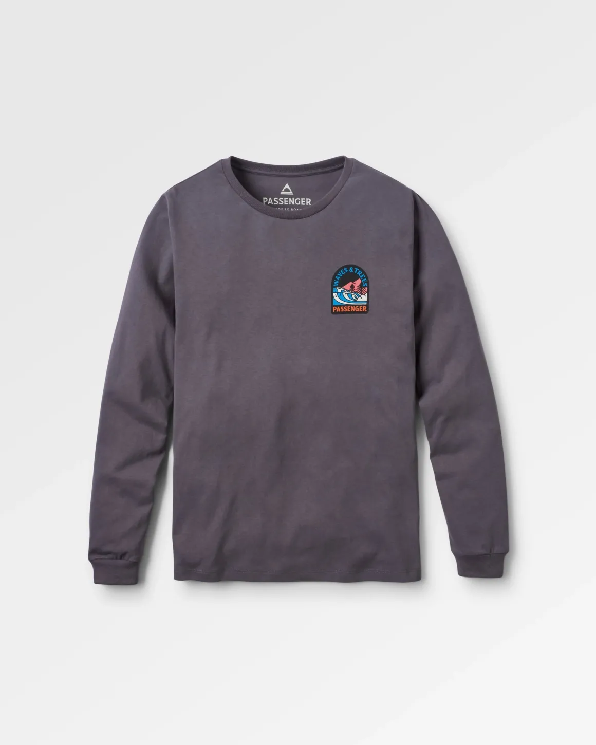 Waves u0026 Trees Recycled Long Sleeve T-Shirt - Charcoal