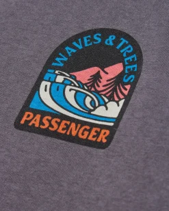 Waves u0026 Trees Recycled Long Sleeve T-Shirt - Charcoal