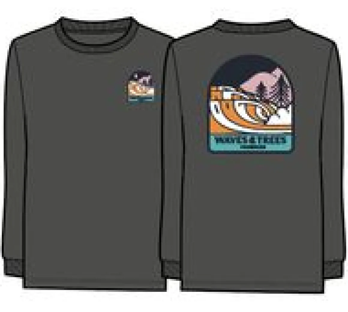 Waves u0026 Trees Recycled Long Sleeve T-Shirt - Charcoal