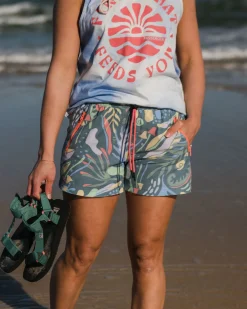 Way Out All Purpose Shorts - Abstract Seaweed Tidal Blue