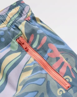 Way Out All Purpose Shorts - Abstract Seaweed Tidal Blue