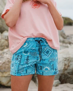 Way Out Recycled All Purpose Shorts - Vintage Patchwork Blue Pool