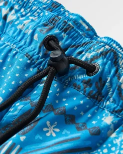 Way Out Recycled All Purpose Shorts - Vintage Patchwork Blue Pool