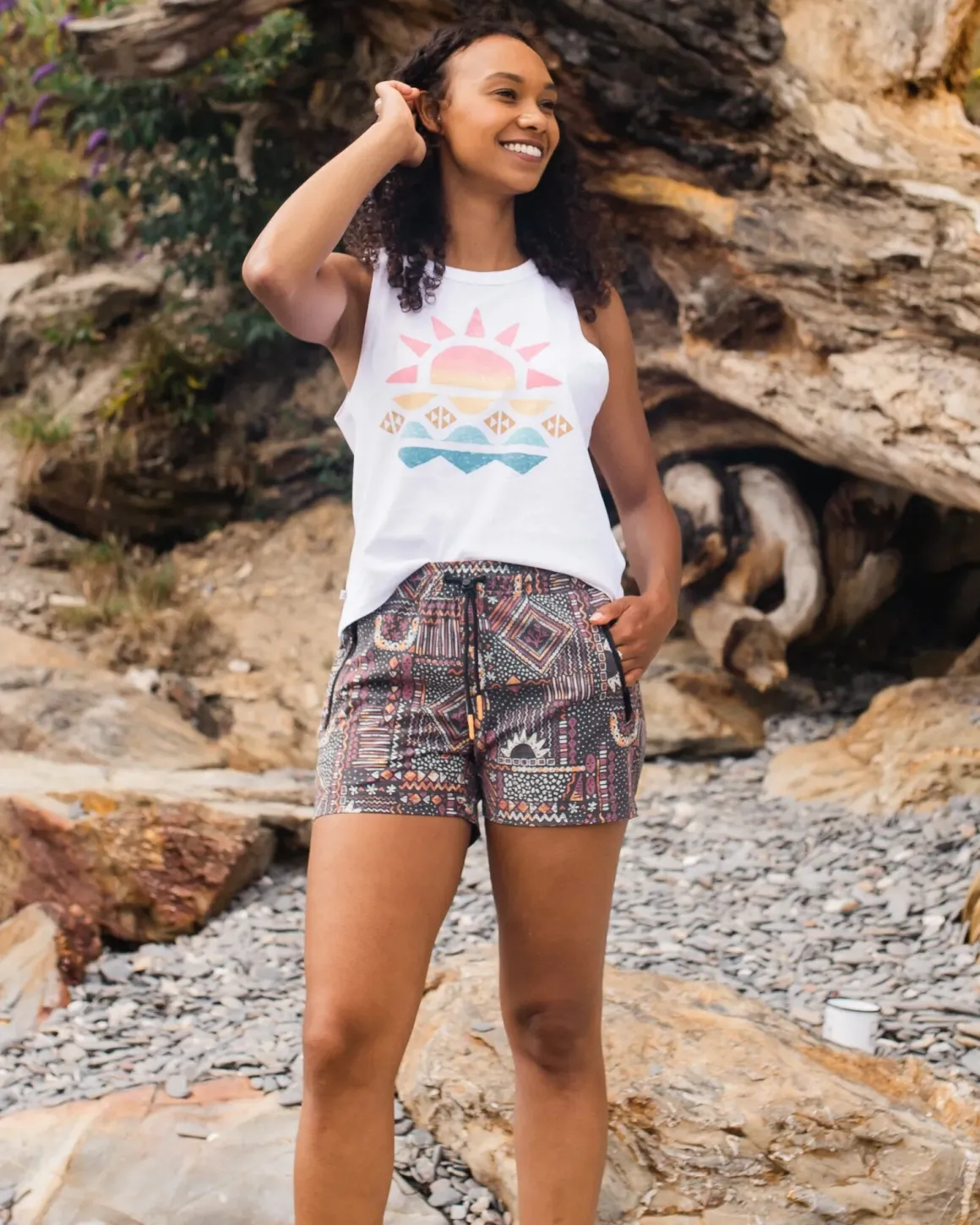 Way Out Recycled All Purpose Shorts - Vintage Patchwork Black/Multi