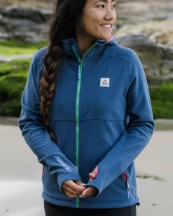 Women's Crest Recycled Polartec Fleece Hoodie - Dark Denim Marl