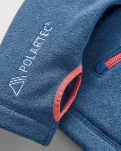 Women's Crest Recycled Polartec Fleece Hoodie - Dark Denim Marl