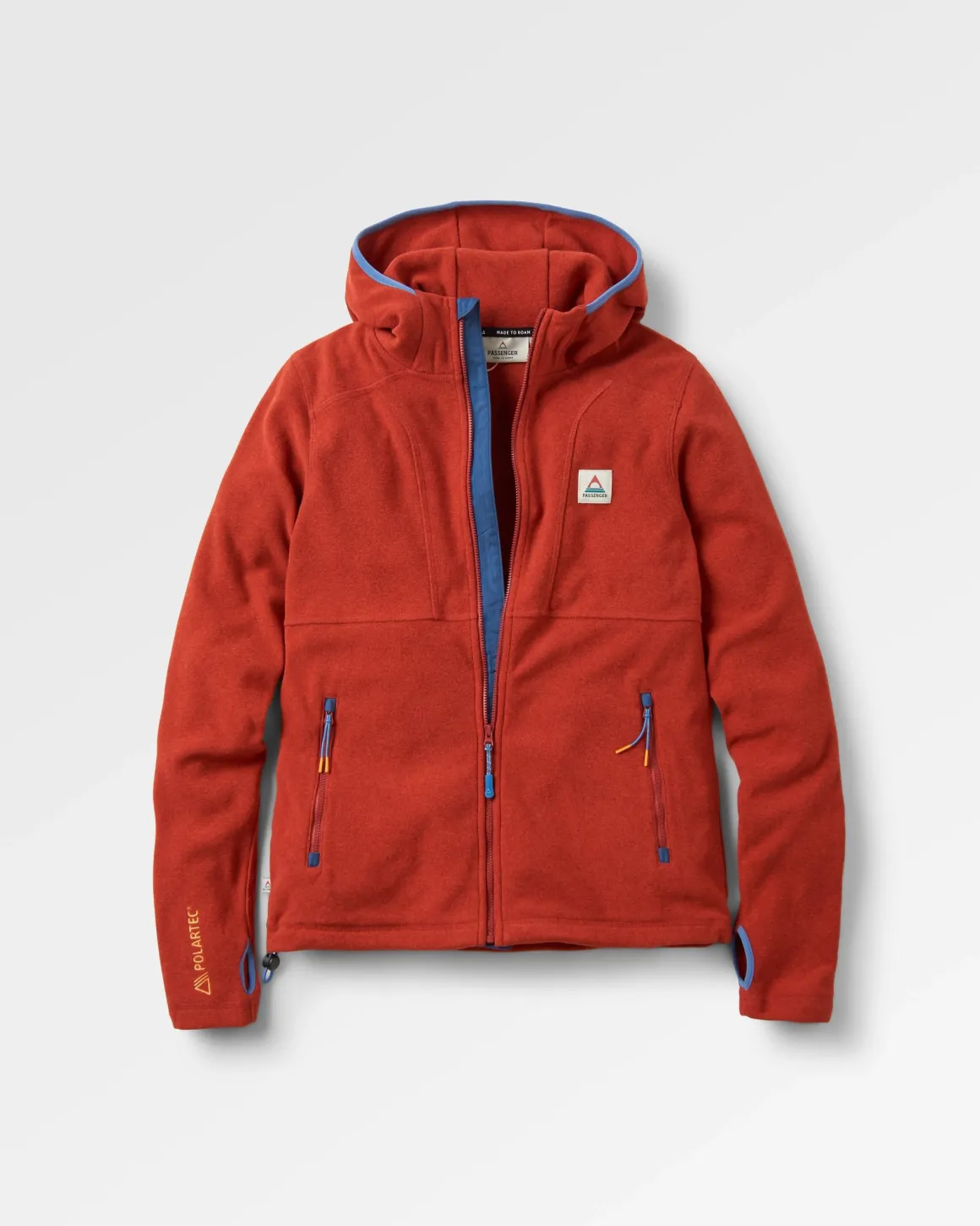 Women's Crest Recycled Polartec Fleece Hoodie - Red Ochre