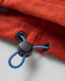 Women's Crest Recycled Polartec Fleece Hoodie - Red Ochre