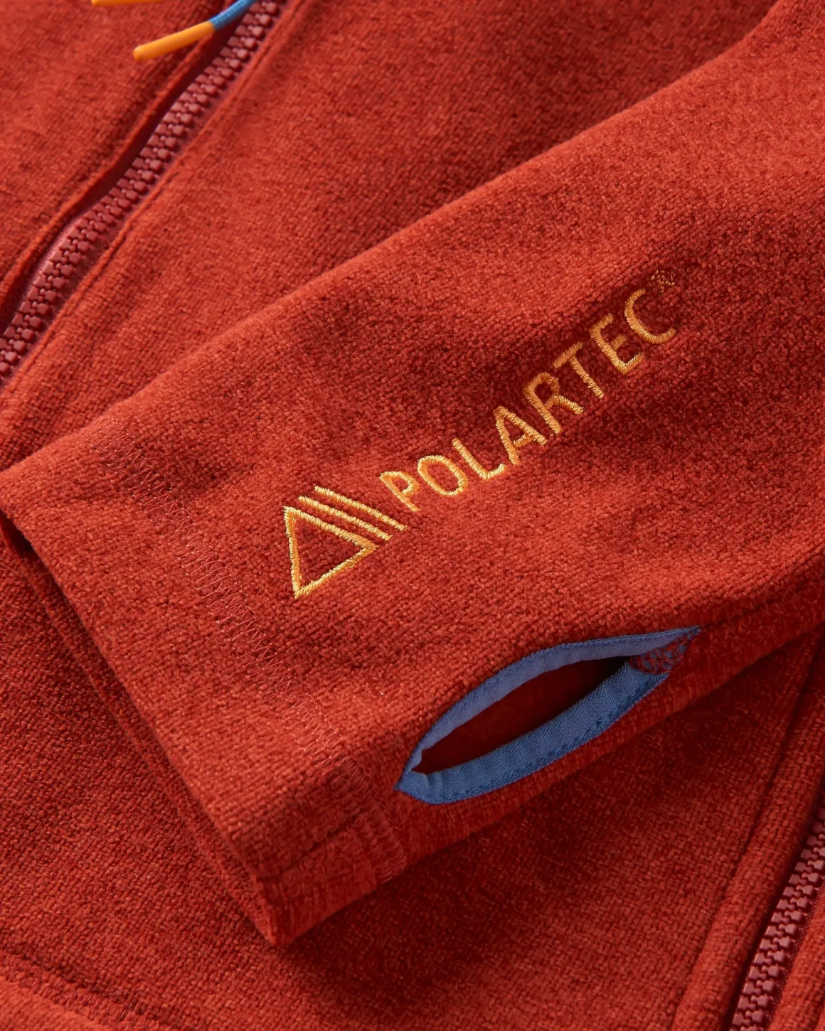 Women's Crest Recycled Polartec Fleece Hoodie - Red Ochre