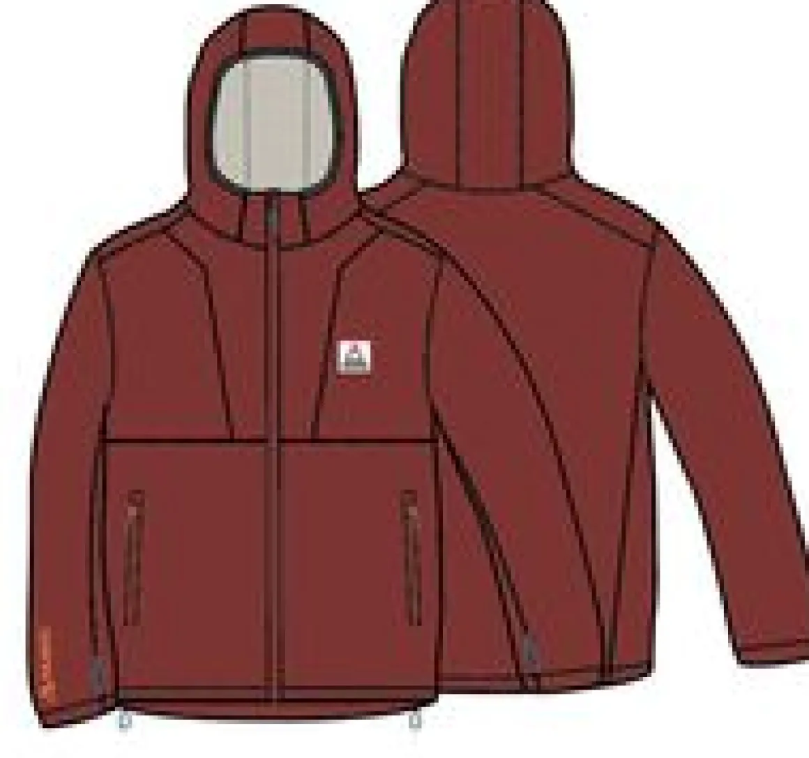 Women's Crest Recycled Polartec Fleece Hoodie - Red Ochre