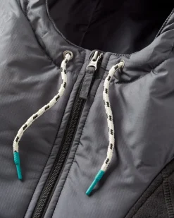 Woodland Hooded Half Zip Recycled Polar Fleece - Black/ Dark Forest