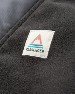 Woodland Hooded Half Zip Recycled Polar Fleece - Black/ Dark Forest