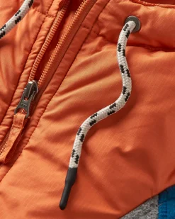 Woodland Hooded Half Zip Recycled Polar Fleece - Grey Marl/ Tidal Blue