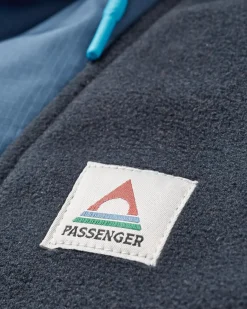 Woodland Hooded Half-Zip Polar Fleece - Deep Navy/Baked Clay