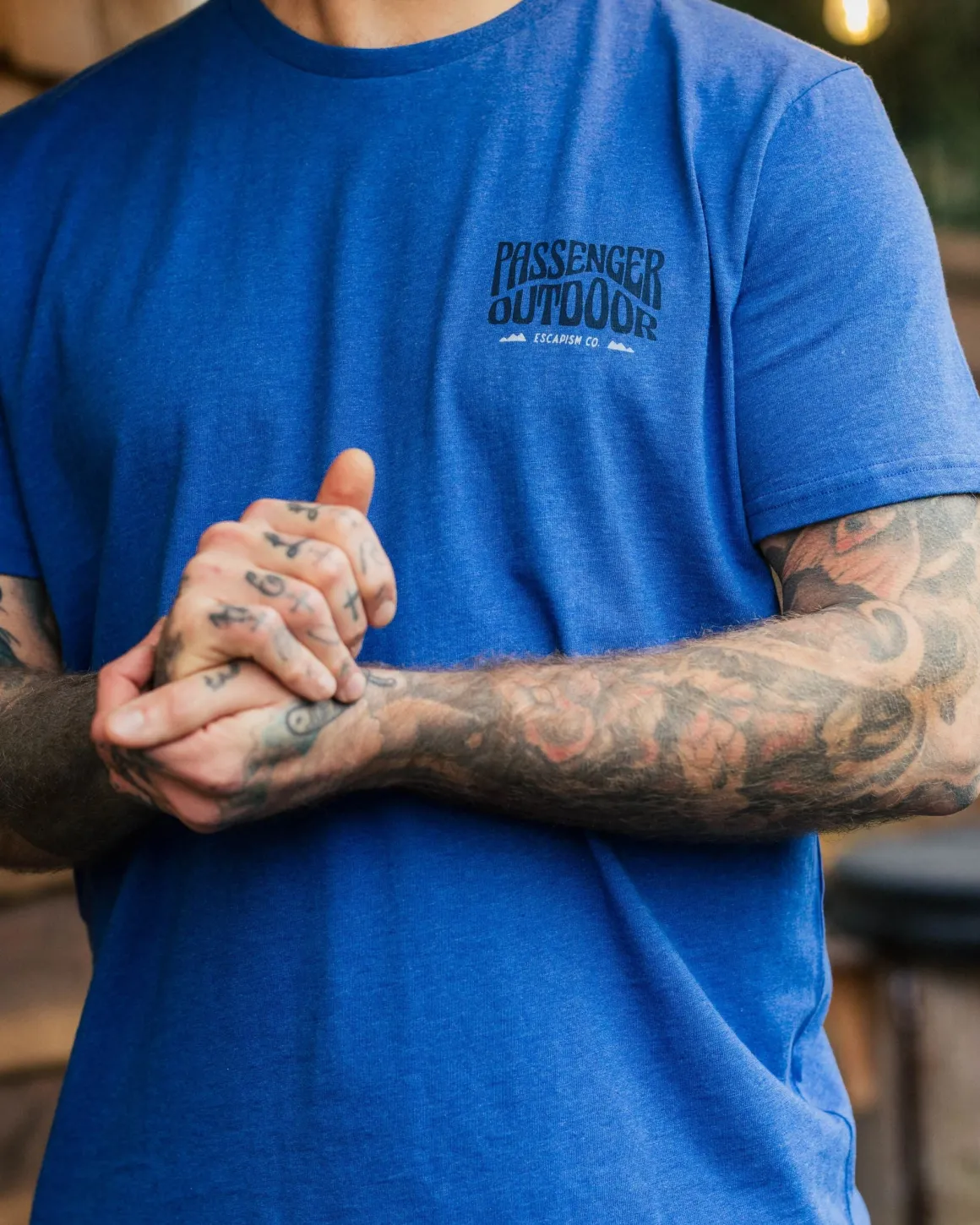 Yuca Organic Cotton T-Shirt - Azure Blue Marl