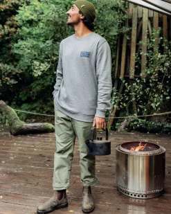 Yuca Recycled Cotton Long Sleeve Sweatshirt - Dark Grey Marl