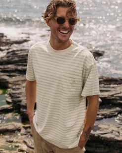 Zen Recycled Relaxed Fit T-Shirt - Apple Green Stripe