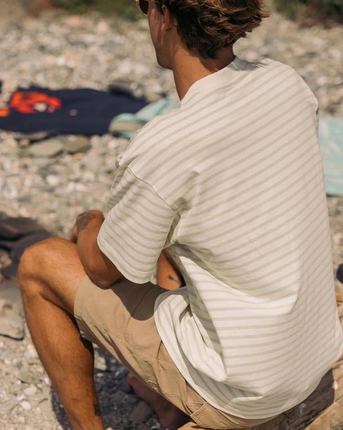 Zen Recycled Relaxed Fit T-Shirt - Apple Green Stripe