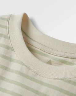 Zen Recycled Relaxed Fit T-Shirt - Apple Green Stripe