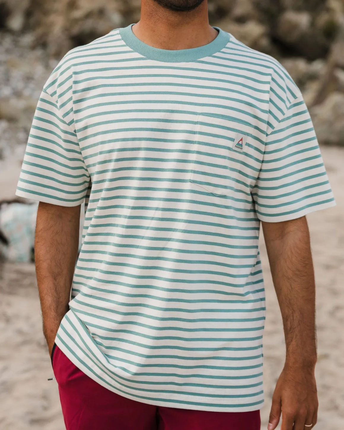 Zen Recycled Relaxed Fit T-Shirt - Deep Sea Stripe