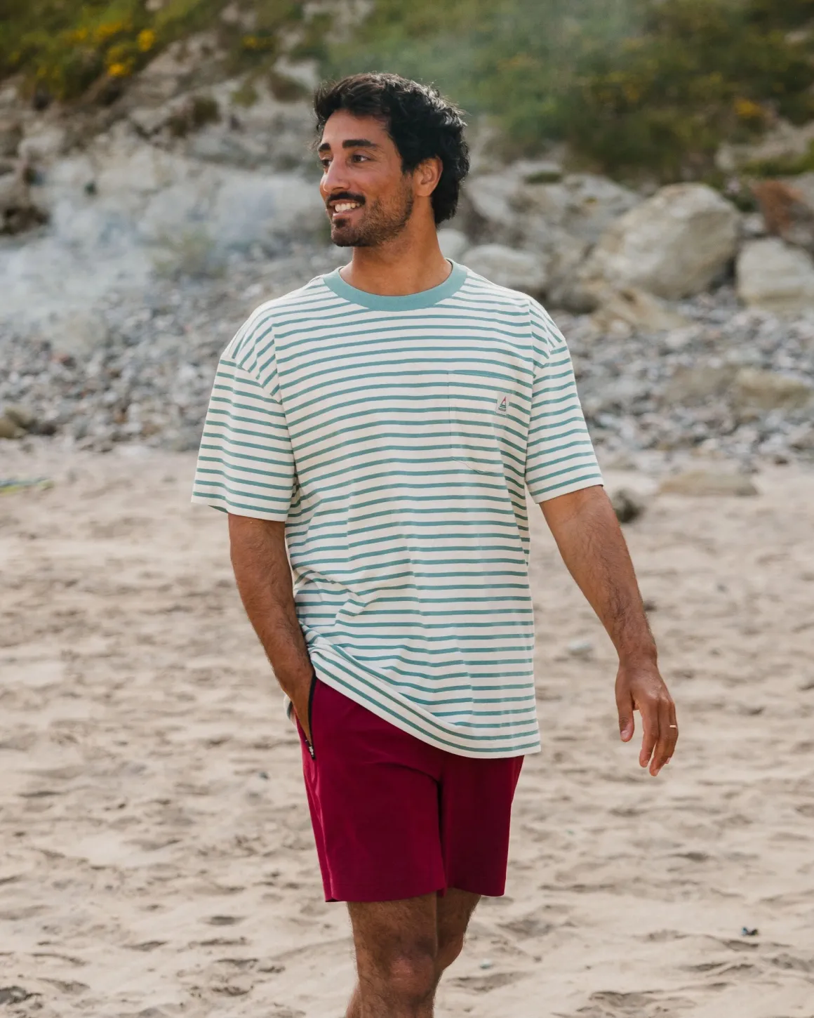 Zen Recycled Relaxed Fit T-Shirt - Deep Sea Stripe